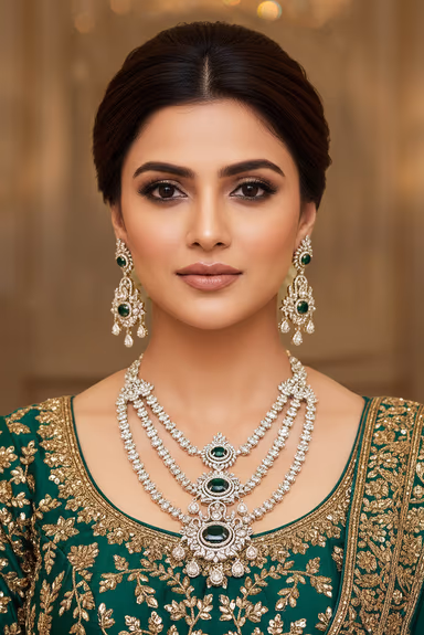 Emerald Majesty Triple Layer Haar Set — view 1 of 2