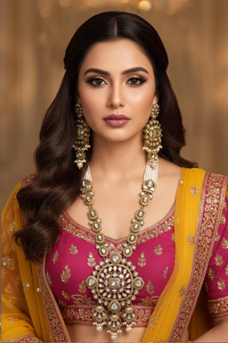 Elegant Kundan Work Jewelry Set Featuring A High Shine Finish And Classic White Stone Detailing — view 1 of 2