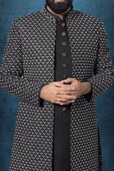 Black Sherwani — view 4 of 5
