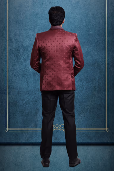 Wine Silky Jacquard Noble Blazer — view 4 of 6