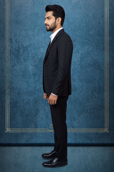 Classic Black Single-Breasted 3-Piece Suit with Notch Lapels — view 3 of 3