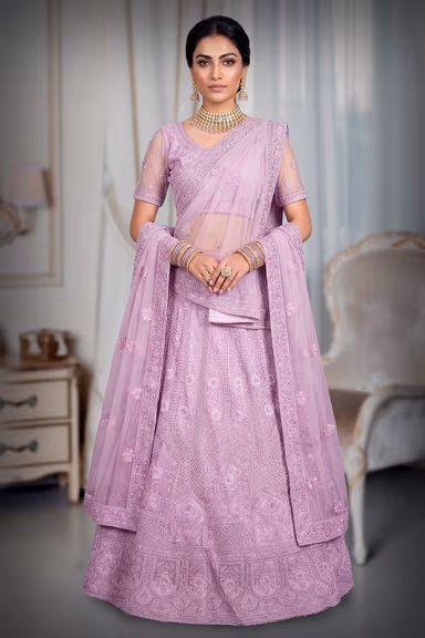 Embrace Ethereal Elegance With This Enchanting Lavender Lehenga Set, Designed To Make You Shine Like Royalty. — view 2 of 2