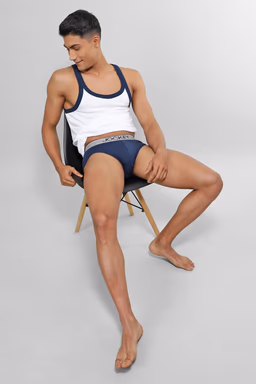 Men's Super Combed Cotton Rib Solid Boxer Brief with Ultra soft Waistband - White — view 5 of 6