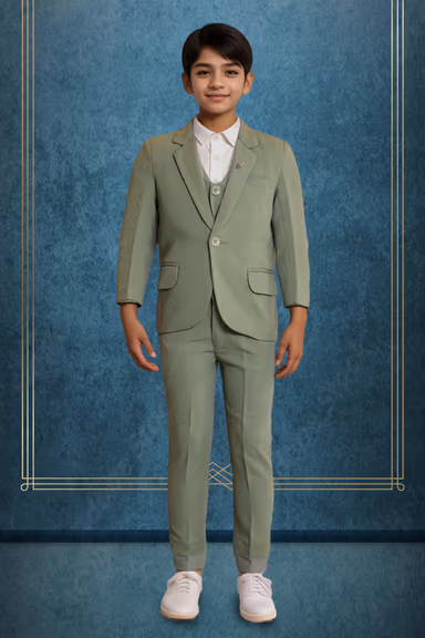 2 pc Moss Green Kids Suit — view 1 of 3