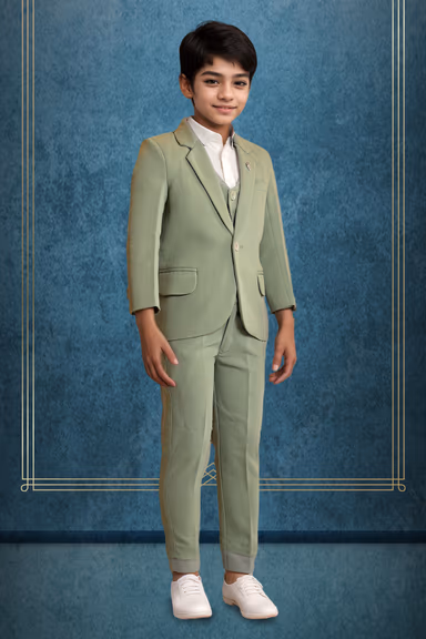 2 pc Moss Green Kids Suit — view 3 of 3