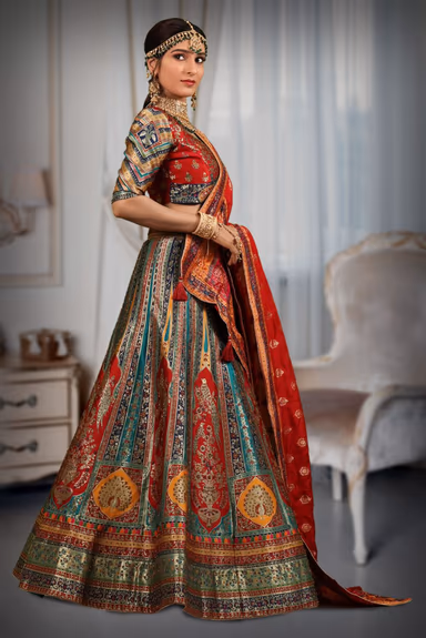Banarasi brocade jarakan work lehenga — view 4 of 5