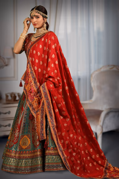 Banarasi brocade jarakan work lehenga — view 3 of 5