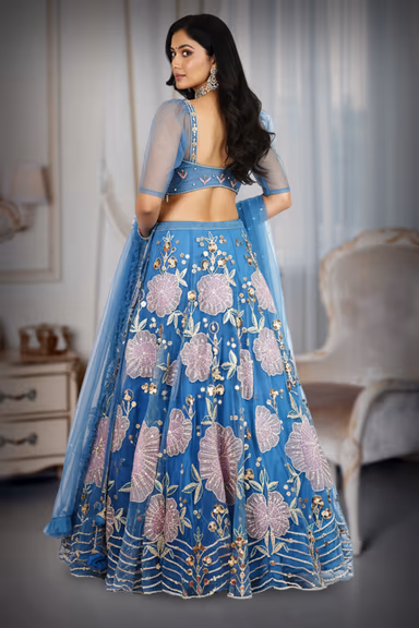Blue Indowestern Lehenga — view 4 of 4
