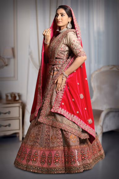Chikku colour multicolour  heavy embroidery and sequins work lehenga — view 4 of 5