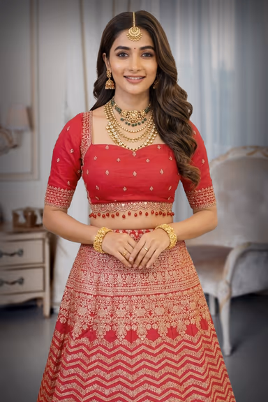 Dark Majentha Pre Wedding Lehenga With Microprint Detailed Skirt, Handworked Top And Same Color Dupatta — view 1 of 3