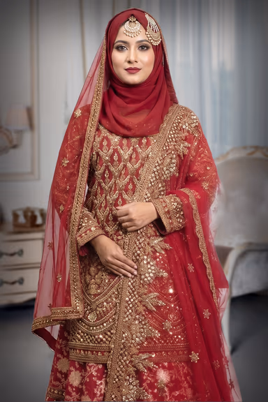 Heavy Embroidered Elegant Gharara Lehenga set with duppatta — view 5 of 7