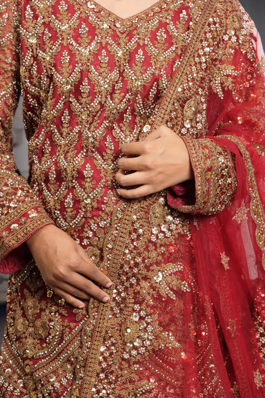 Heavy Embroidered Elegant Gharara Lehenga set with duppatta — view 7 of 7