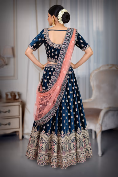 Enchanted Midnight Blue Lehenga — view 4 of 4