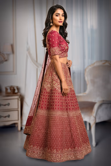 Elegant Floral Embroidered Lehenga with Perfectly Coordinated Designer Blouse Set — view 3 of 3