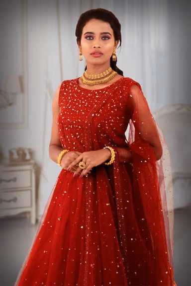 Maroon Hand embellished lehenga — view 1 of 6