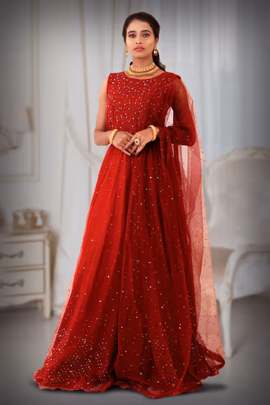 Maroon Hand embellished lehenga — view 2 of 6