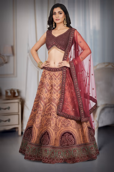 Maroon royal bridal lehenga Multi Coloured — view 2 of 2