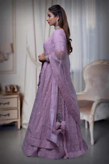 Mauve Pink Sequins Lehenga — view 6 of 6