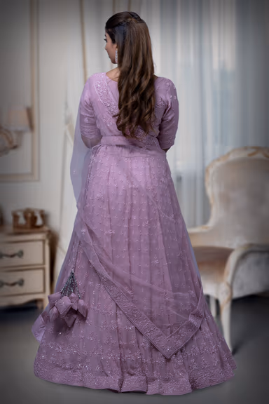 Mauve Pink Sequins Lehenga — view 5 of 6