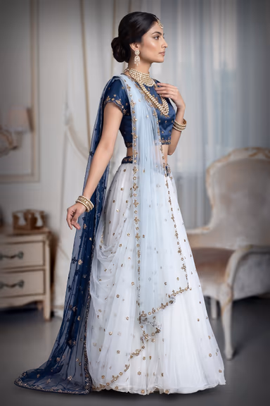 Midnight Bloom Embroidered gold  Work  lehenga — view 7 of 7
