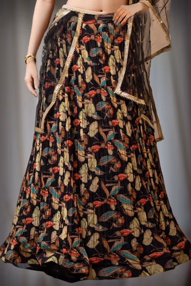 Multicolour Beads Worked Minimal Bridal Lehenga — view 5 of 5