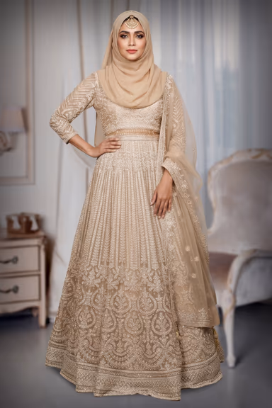 Nude Heavy Sequin and Embroidered Lehenga Skirt — view 4 of 4