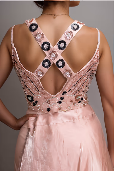 Pastel Mauve Tissue Silk Lehenga With Heavy Stone Worked Blouse — view 4 of 4