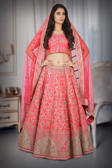 Pink Gotta Patti Embroidred Lehenga — view 2 of 3