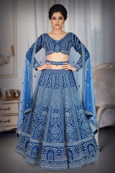 Radiant Royal Blue Lehenga — view 2 of 4