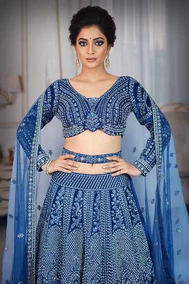 Radiant Royal Blue Lehenga — view 1 of 4