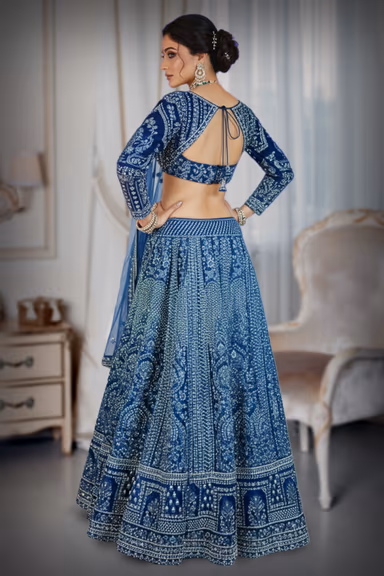 Radiant Royal Blue Lehenga — view 4 of 4