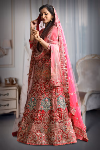 Rani pink embroidery sequins work lehenga — view 4 of 5
