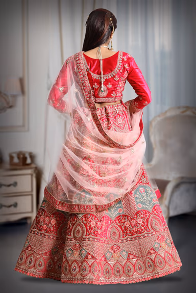 Rani pink embroidery sequins work lehenga — view 5 of 5
