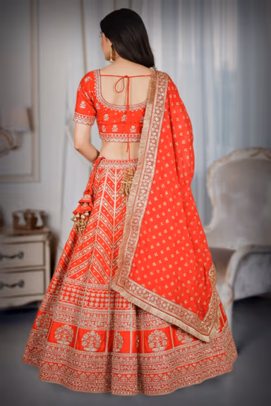 Traditional Red Bridal Lehenga — view 4 of 4
