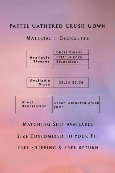 Green Gathered crush gown — view 3 of 5