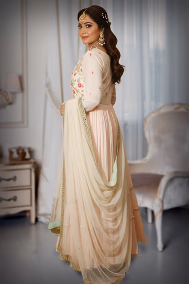 Designer Pastel Dual-Tone Anarkali with Dupatta — view 3 of 3
