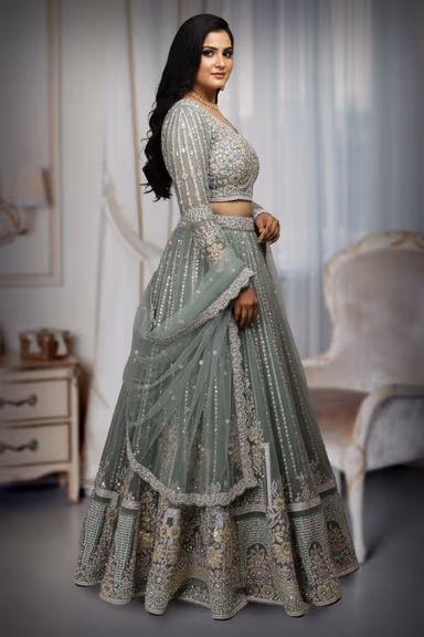 Luxurious Sea Grey Ensemble Presents A Resplendent Design, Combining Traditional Aesthetics With Contemporary… — view 3 of 3