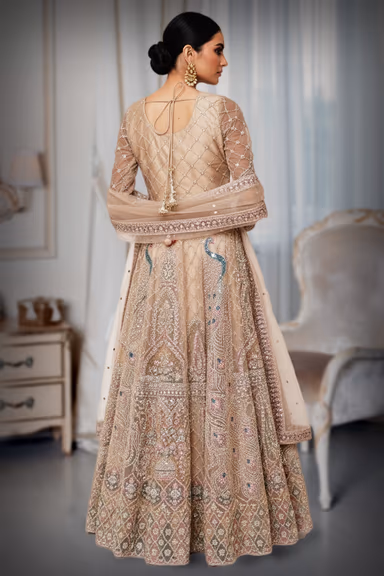 Embroidered peacock motif sharara — view 4 of 4