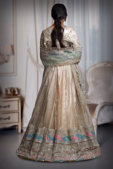 Multicolor Pre Wedding Gown With Thread And Sequins Embroidery All Over The Gown — view 4 of 4
