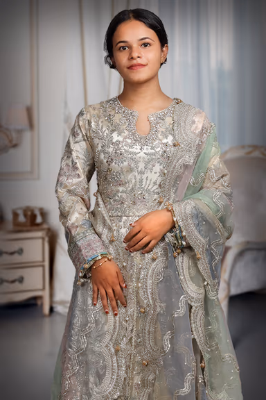 Multicolor Pre Wedding Gown With Thread And Sequins Embroidery All Over The Gown — view 1 of 4