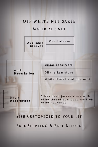 Off White Net  Saree — view 5 of 5
