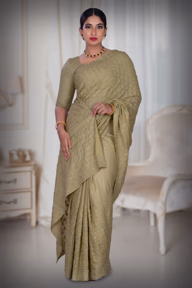 Pastel Green  Silk Saree — view 2 of 6