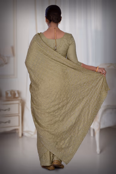 Pastel Green  Silk Saree — view 4 of 6