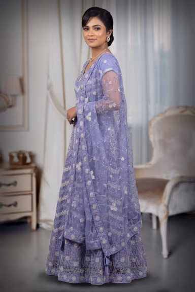 Lavender Sequin Embroidered  Gown — view 3 of 3