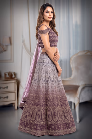 Ombra shade plum lehenga — view 3 of 3