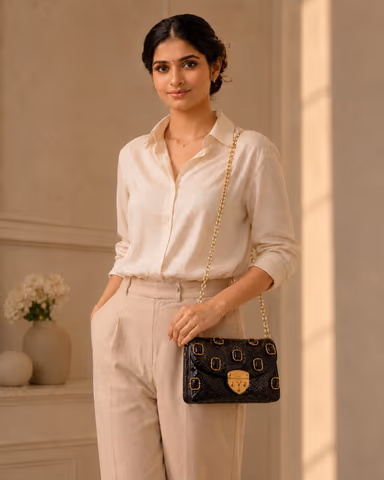 Prada  Crystal Gold-Embellished Noir Clutch Shoulder Bag — view 3 of 7