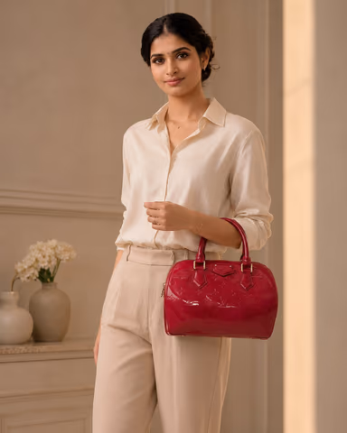 Louis Vuitton Indian Rose Monogram Vernis Montana Bag Bowler Speedy — view 4 of 8