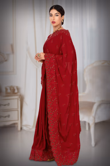Dark Pink Silk Saree — view 5 of 6