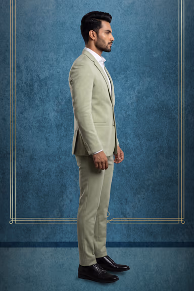 Mint Green Contrast Piping Blazer — view 3 of 3