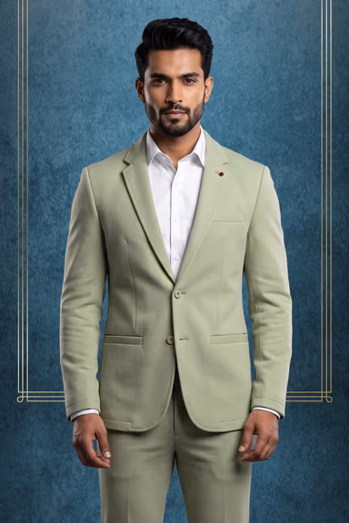 Mint Green Contrast Piping Blazer — view 2 of 3